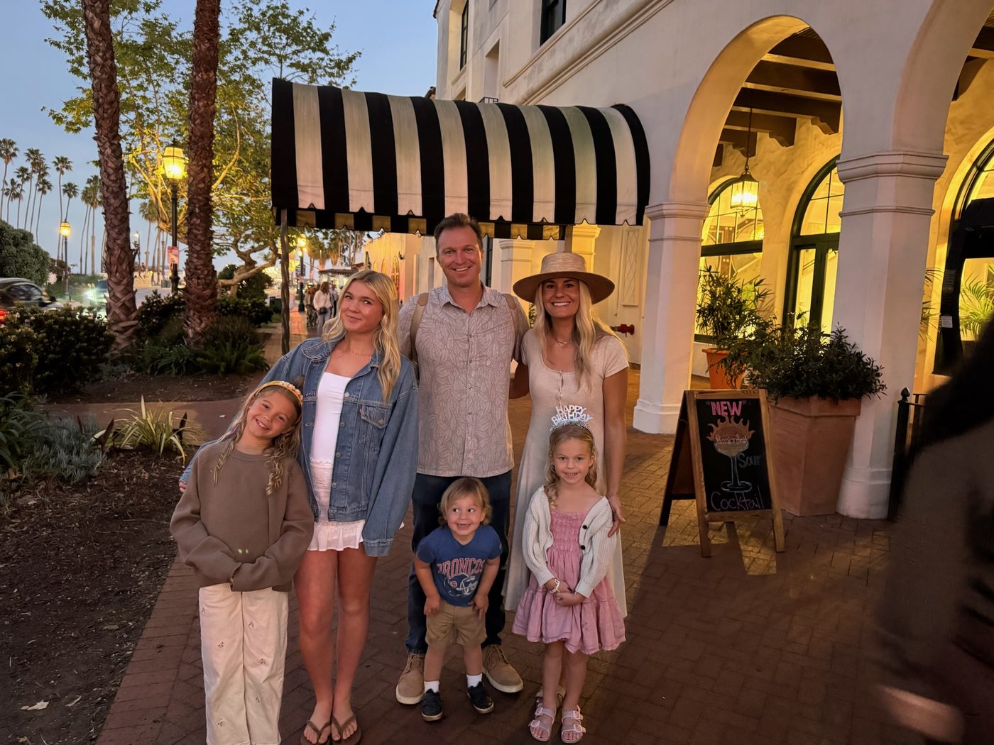 The Overton family on an evening out in Santa Barbara